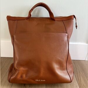 Cole Haan The Grand ambition backpack in Tan pebbled leather bag